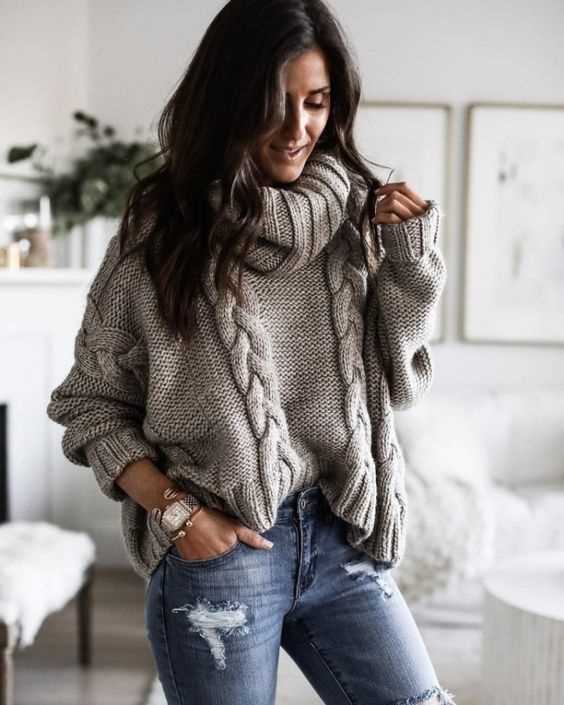 61 женский свитер оверсайз спицами — стильные модели и уютные образы